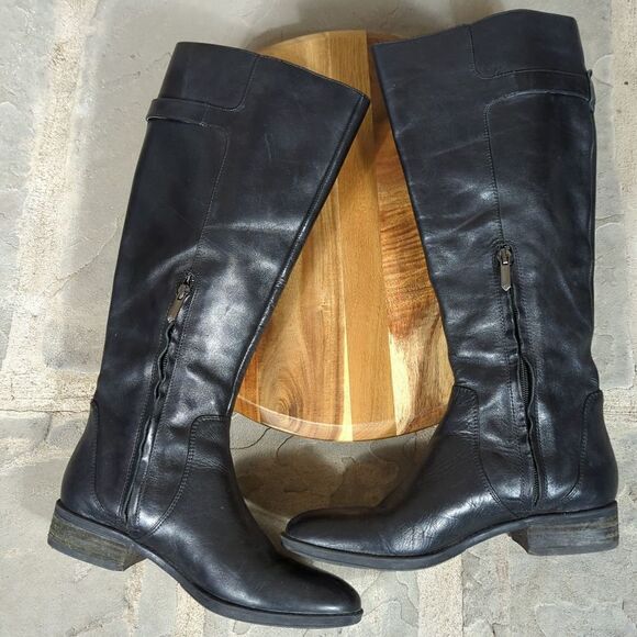 SAM Edelman black leather boots Patton size 7 riding - Picture 9 of 14